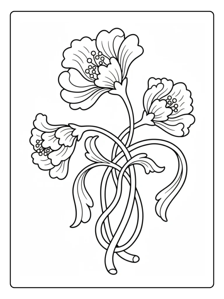 Artistic Stem Jasmine Coloring Pages