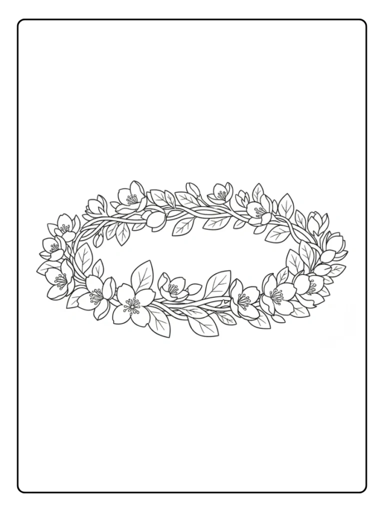 Jasmine Wreath Coloring Pages