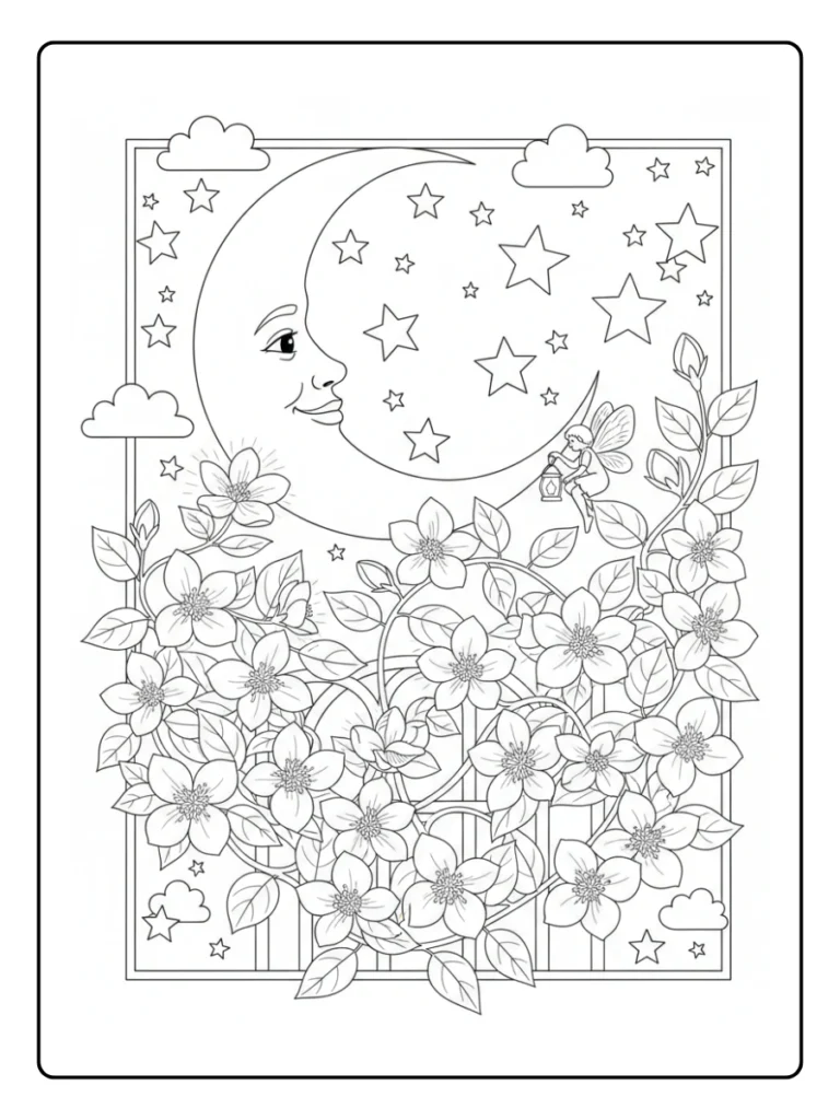 Moonlight Jasmine Coloring Pages
