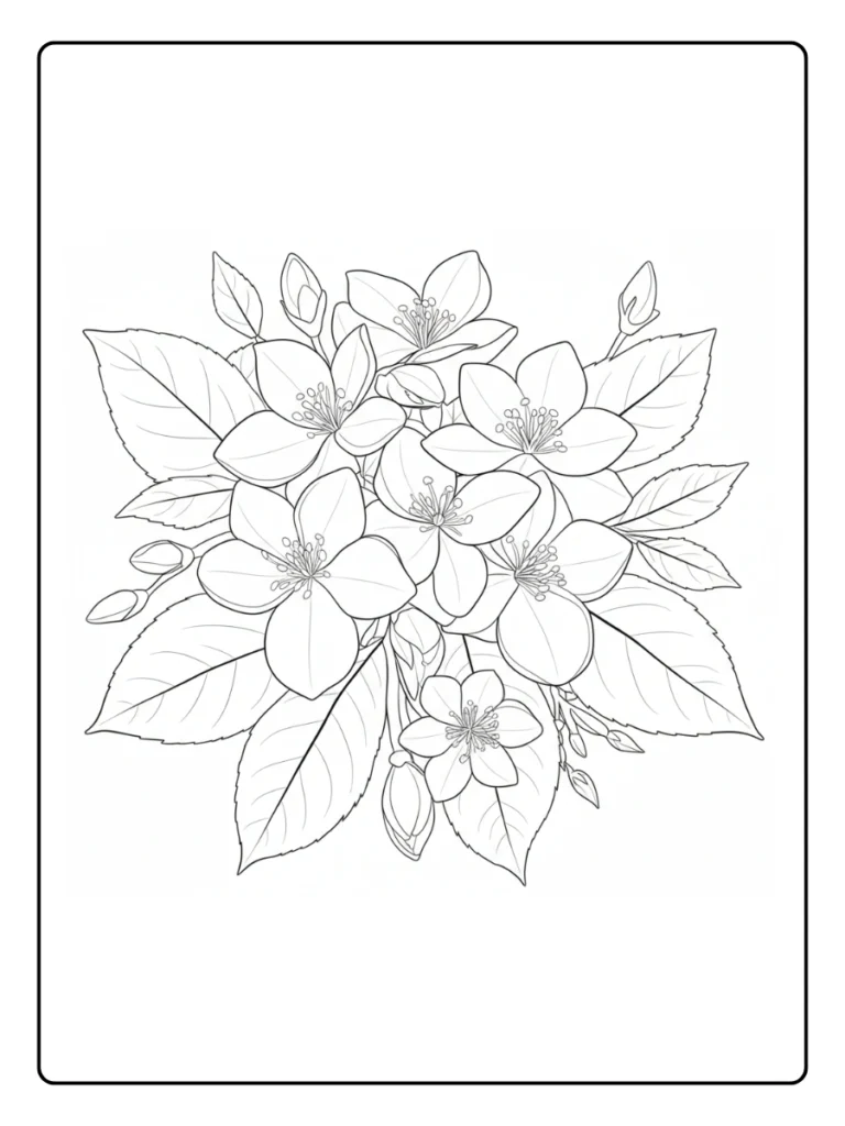 Full Bouquet Jasmine Coloring Pages
