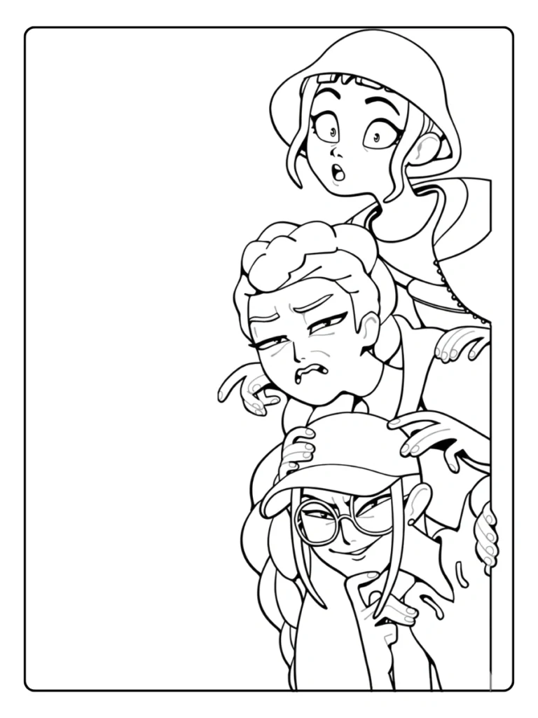 Team Emotion Kpop Demon Hunters Coloring Pages