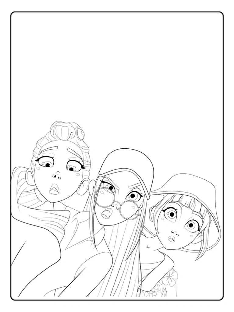 Funny Reaction Kpop Demon Hunters Coloring Pages