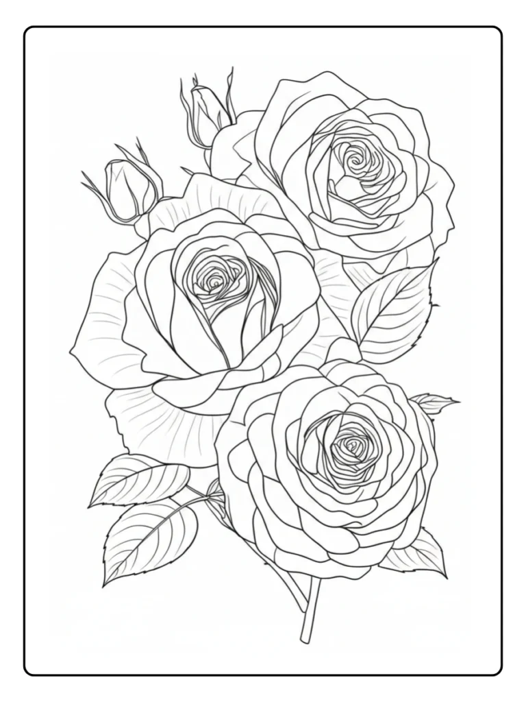 Rose Coloring Pages
