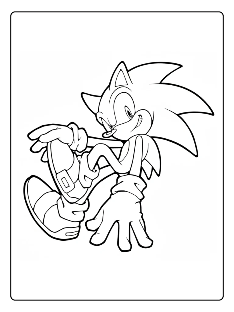 Action Pose Sonic Coloring Pages