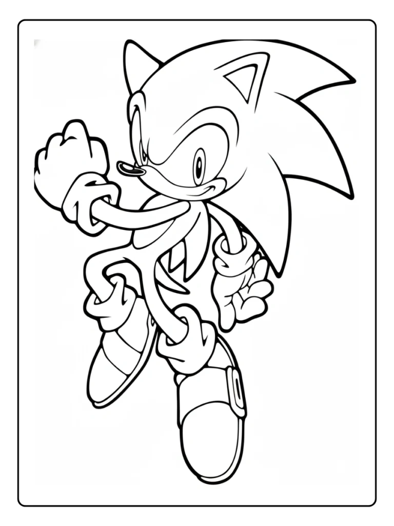 Punch Attack Sonic Coloring Pages