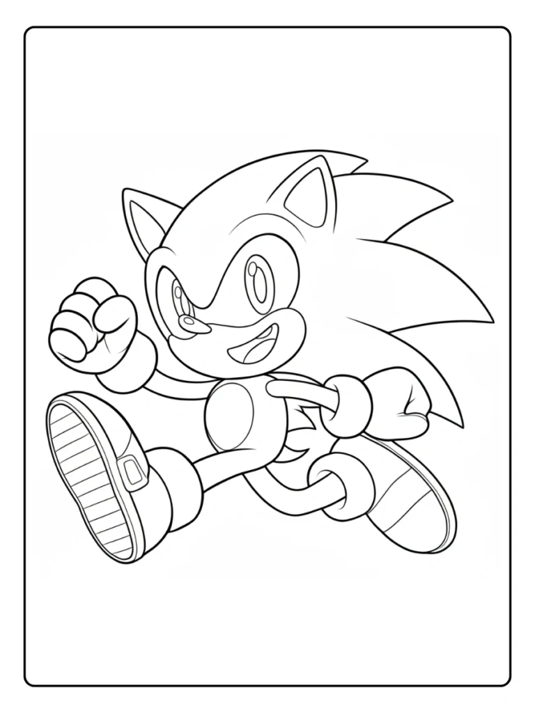 Running Hero Sonic Coloring Pages