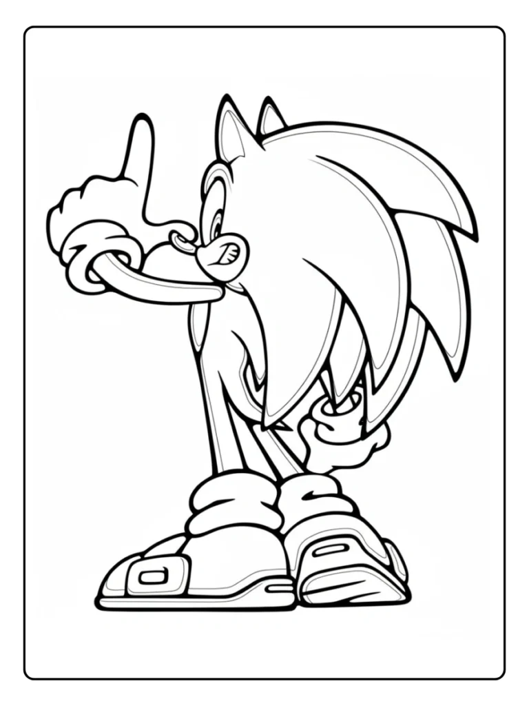 Classic Back View Sonic Coloring Pages