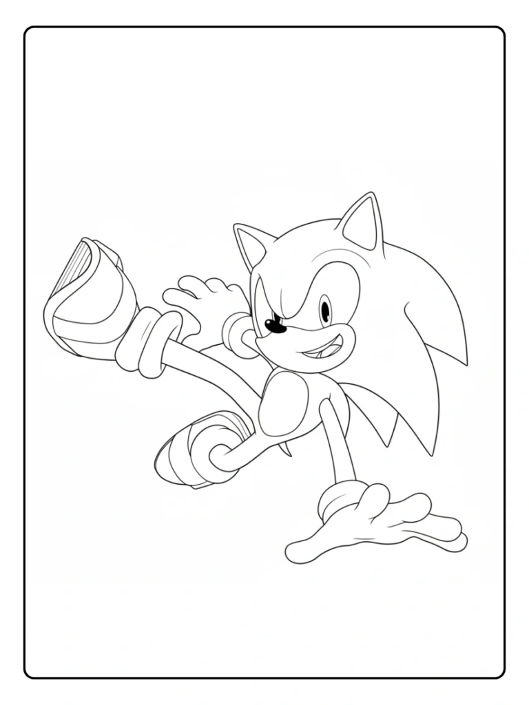 Running Fast Sonic Coloring Pages