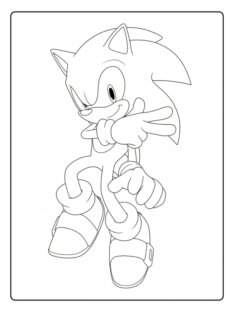Confident Sonic Coloring Pages