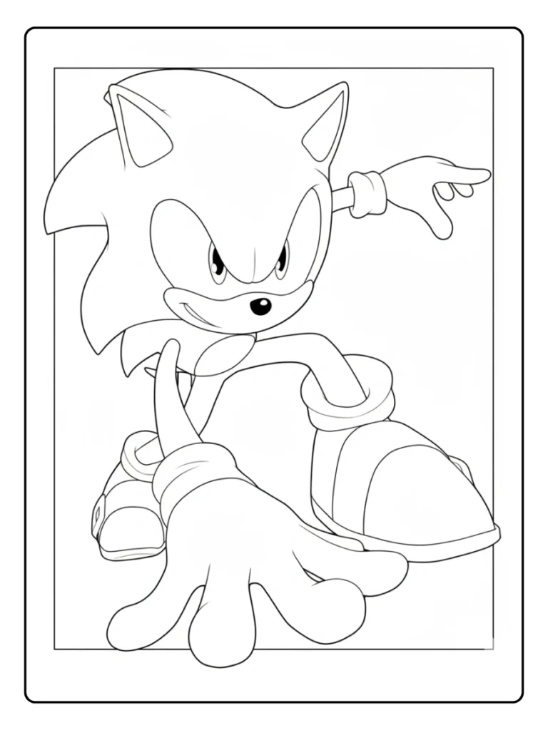 Jump Kick Sonic Coloring Pages