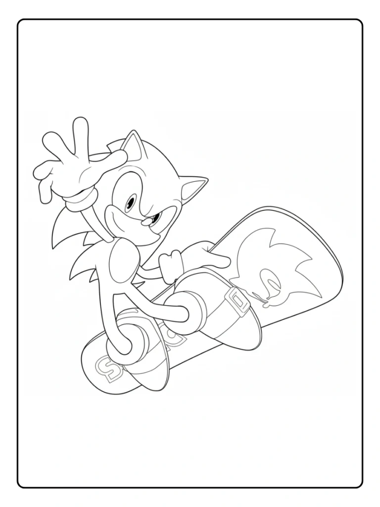 Gliding Sonic Coloring Pages