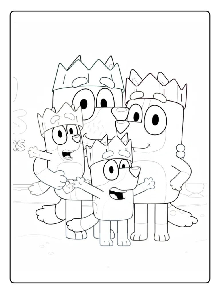 20+ Bluey Family Coloring Pages Free PDF Download
