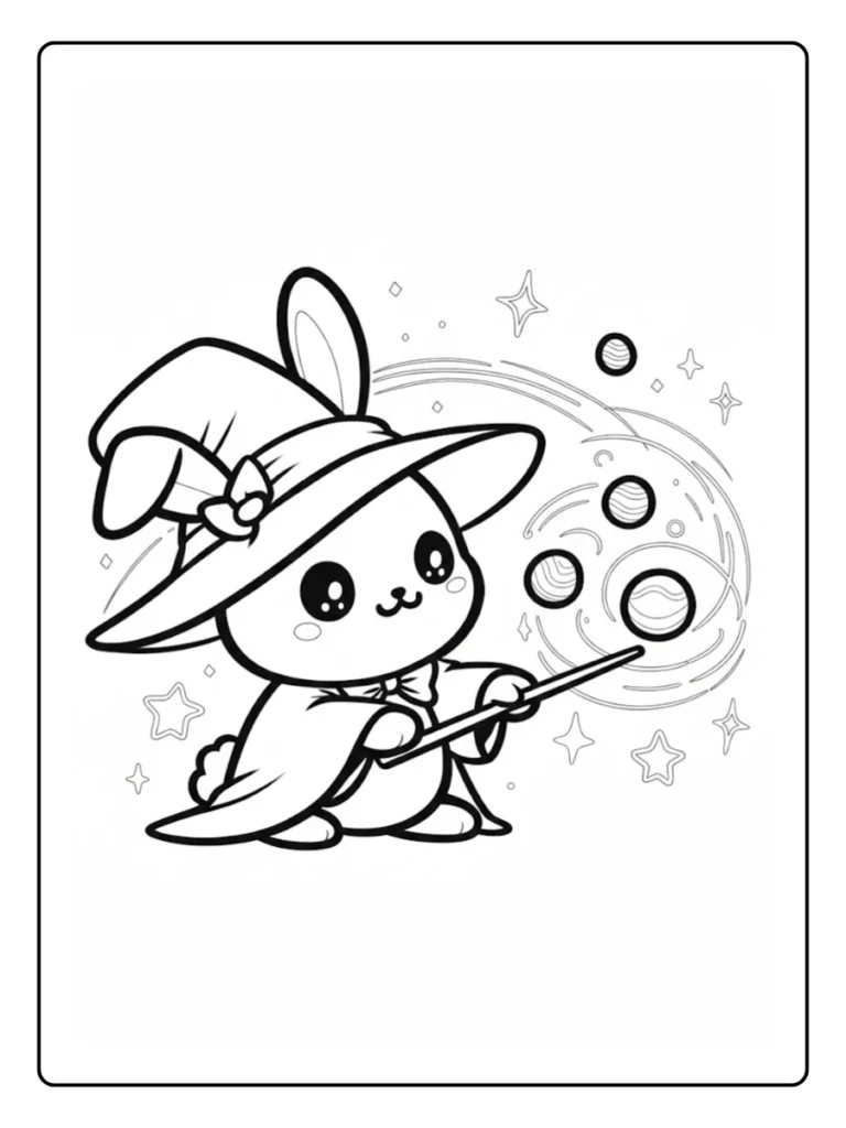 Wizard Bunny Bunny Coloring Page