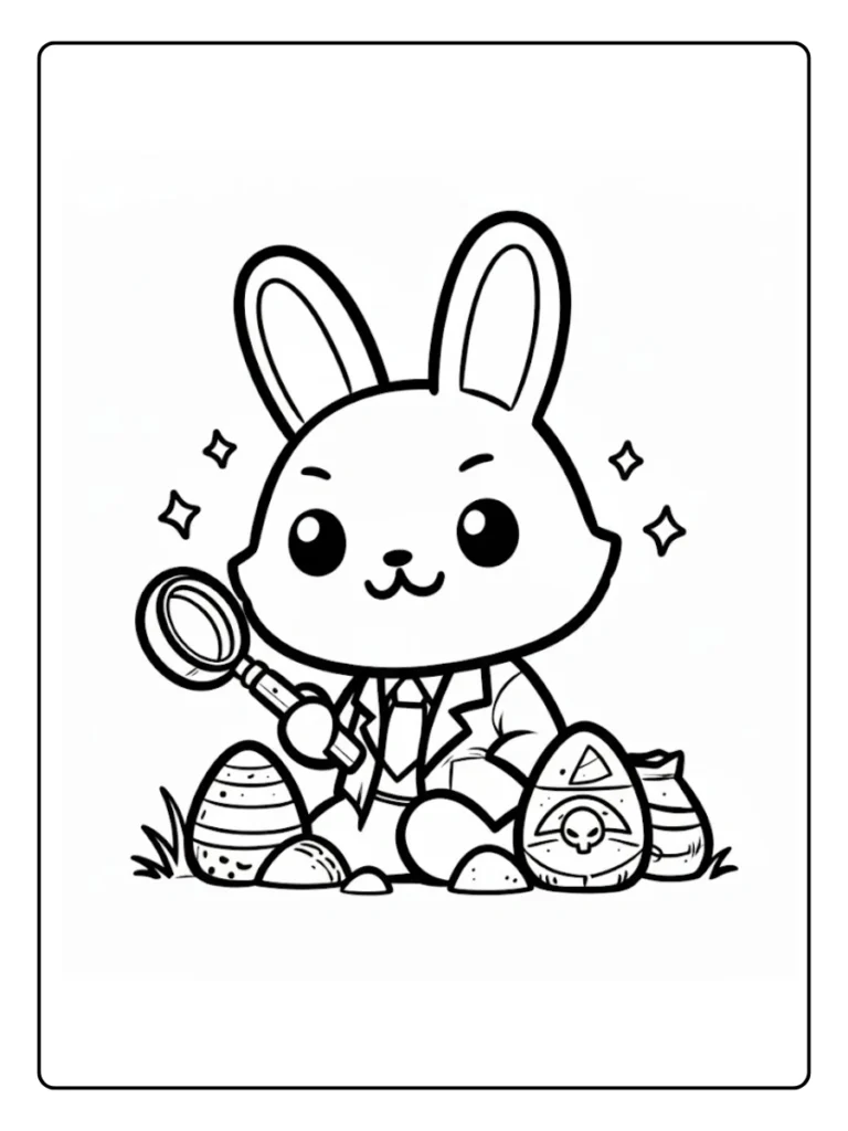 Easter Basket Bunny Bunny Coloring Page