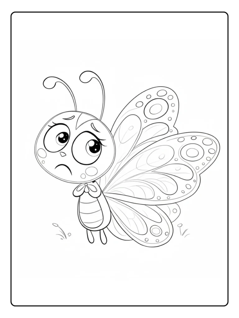 Gentle Side-View Butterfly Butterfly Coloring Pages