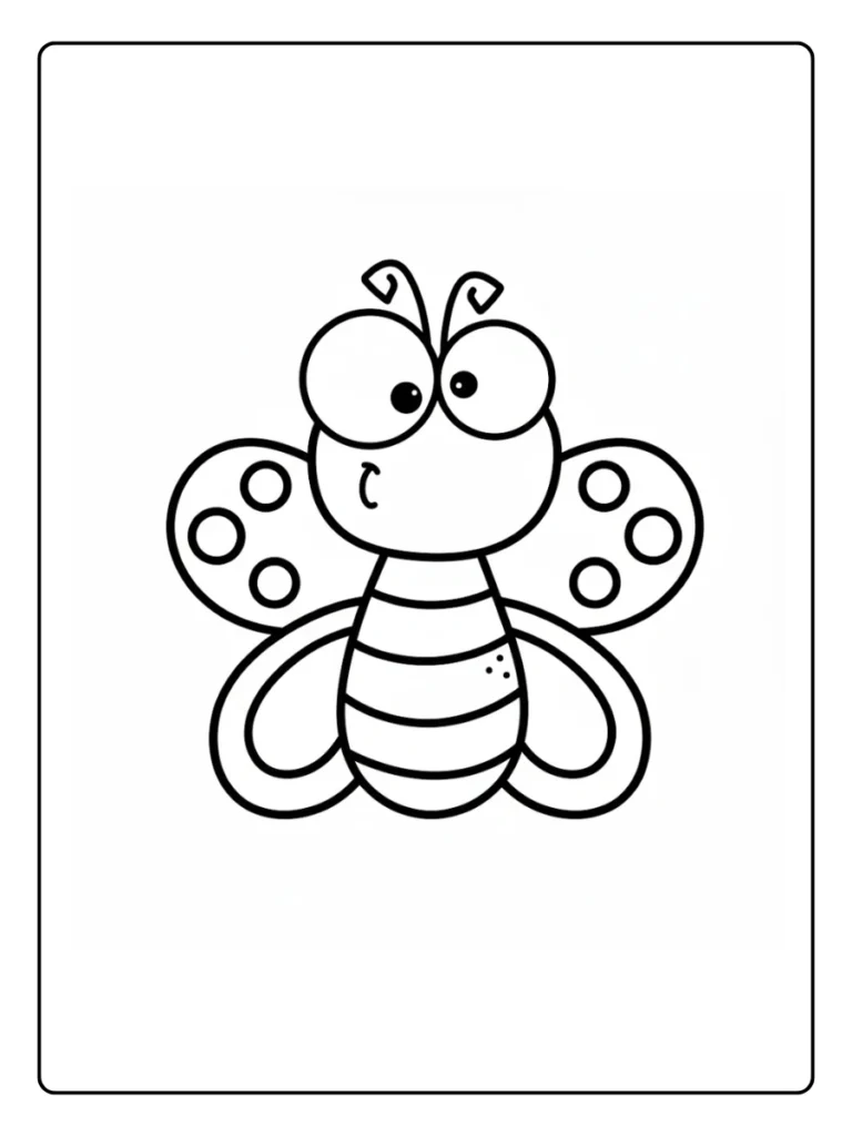 Round Cartoon Butterfly Butterfly Coloring Pages