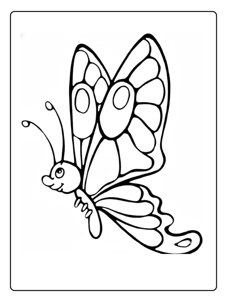 Elegant Long-Wing Butterfly Butterfly Coloring Pages