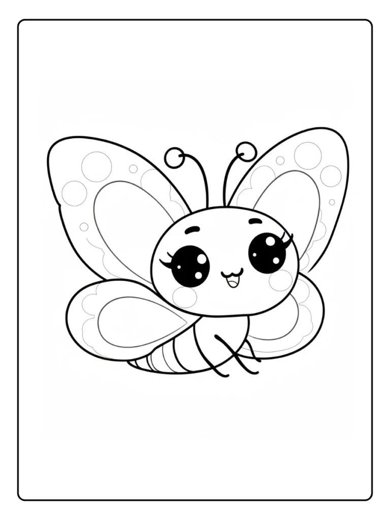 Smiling Fairy Butterfly Butterfly Coloring Pages