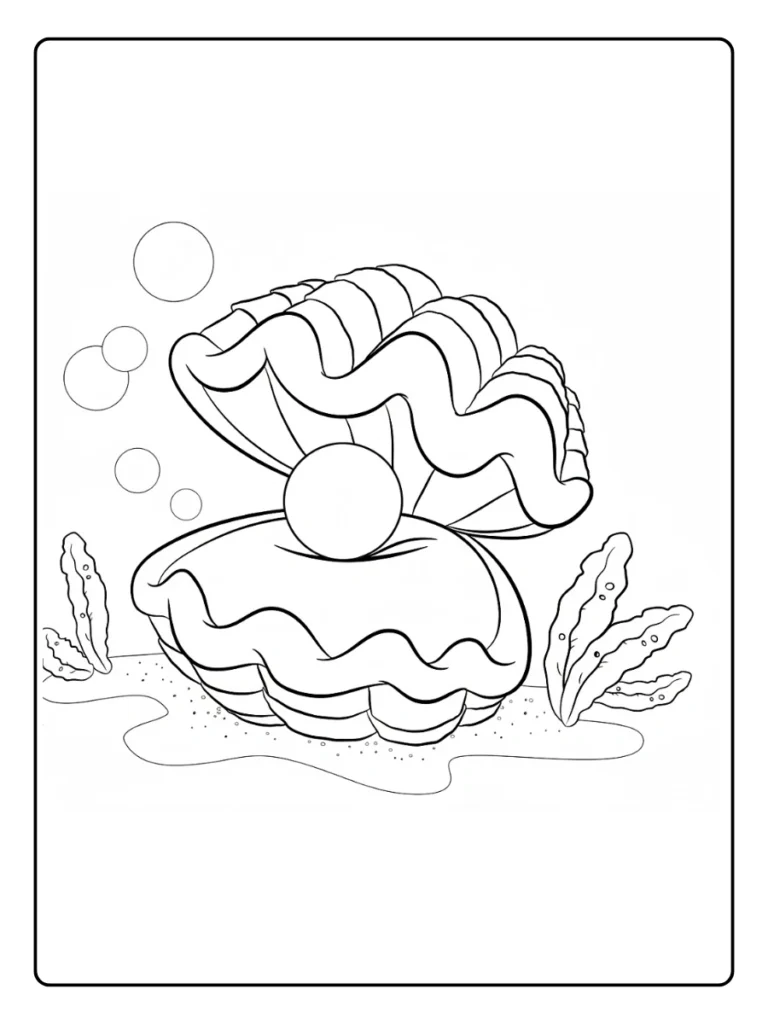 Happy Ocean Clam Coloring Pages