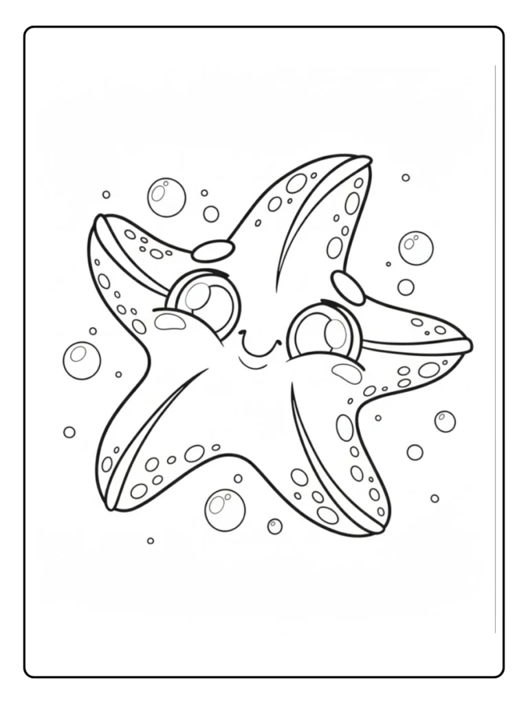 Smiley Starfish Coloring Pages