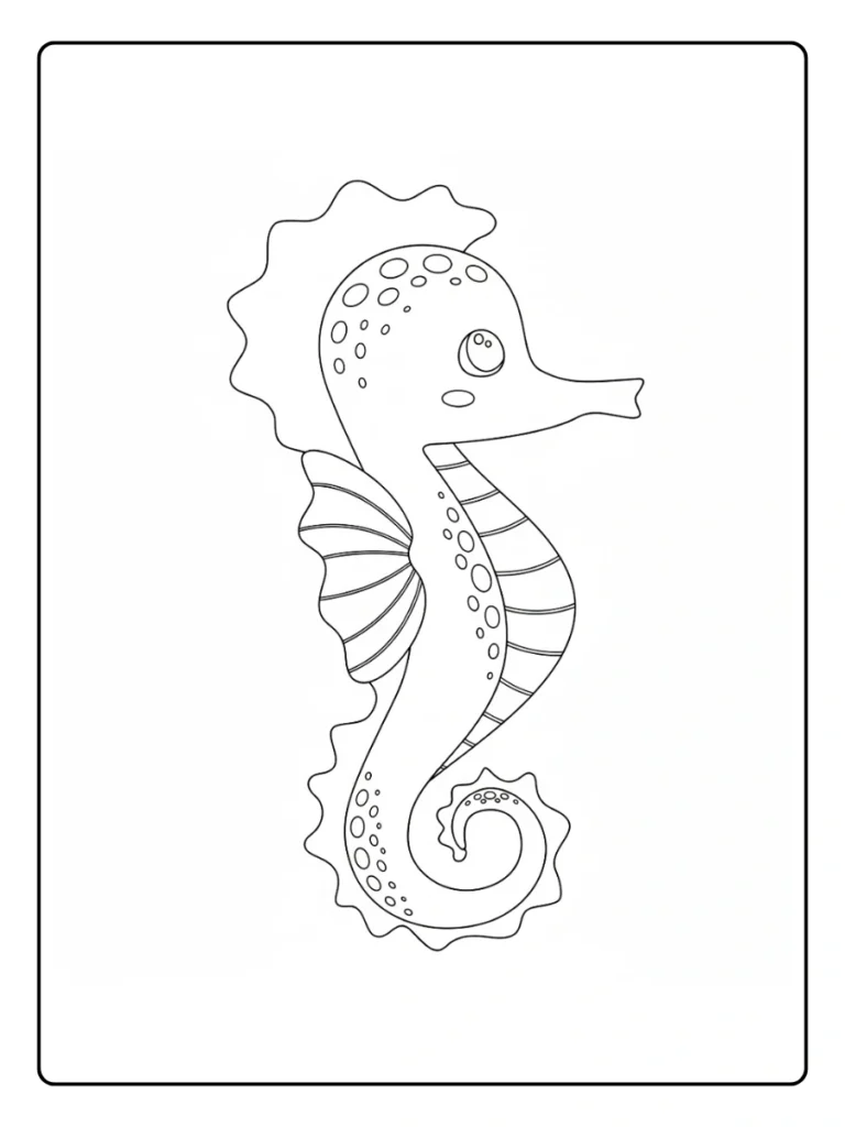 Cute Little Seahorse Coloring Pages