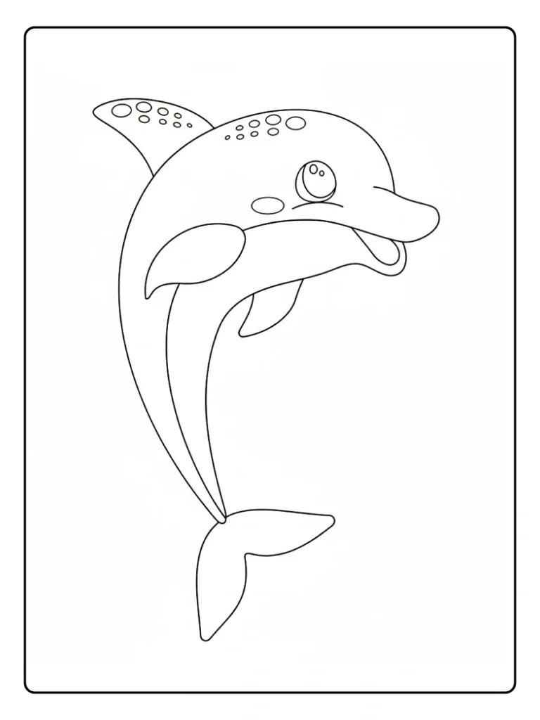 Smiling Dolphin Friend Coloring Pages