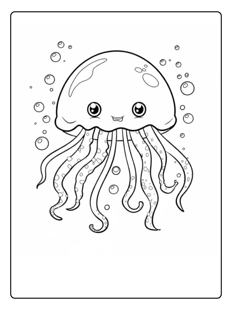 Jellyfish Float Coloring Pages