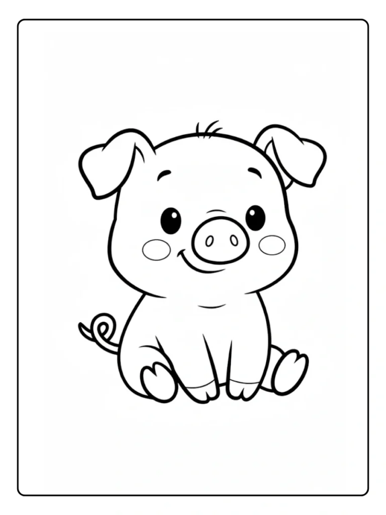 Cute Piglet Cute Animal Coloring Pages
