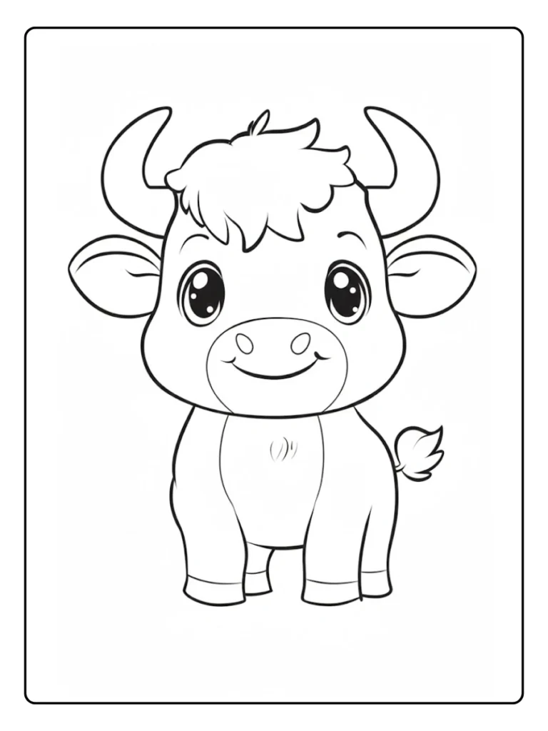 Baby Calf Cute Animal Coloring Pages