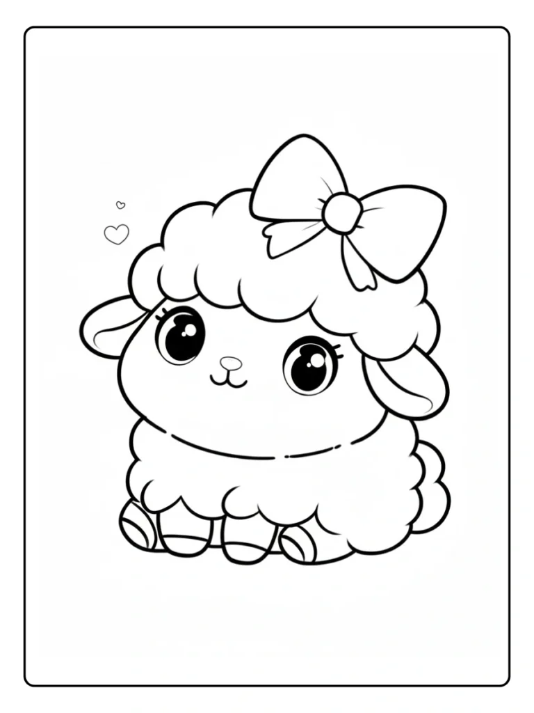 Pretty Little Lamb Cute Animal Coloring Pages