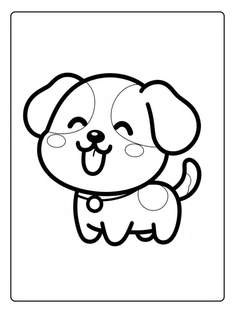 Playful Puppy Cute Animal Coloring Pages