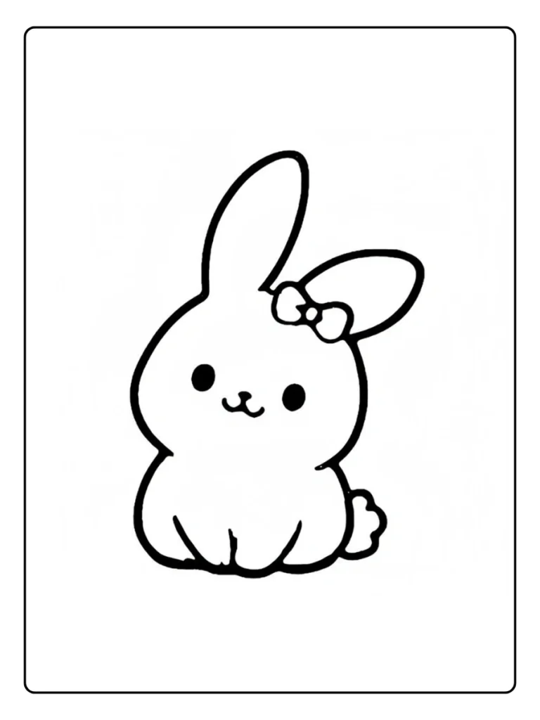 Cute Bunny Cute Animal Coloring Pages