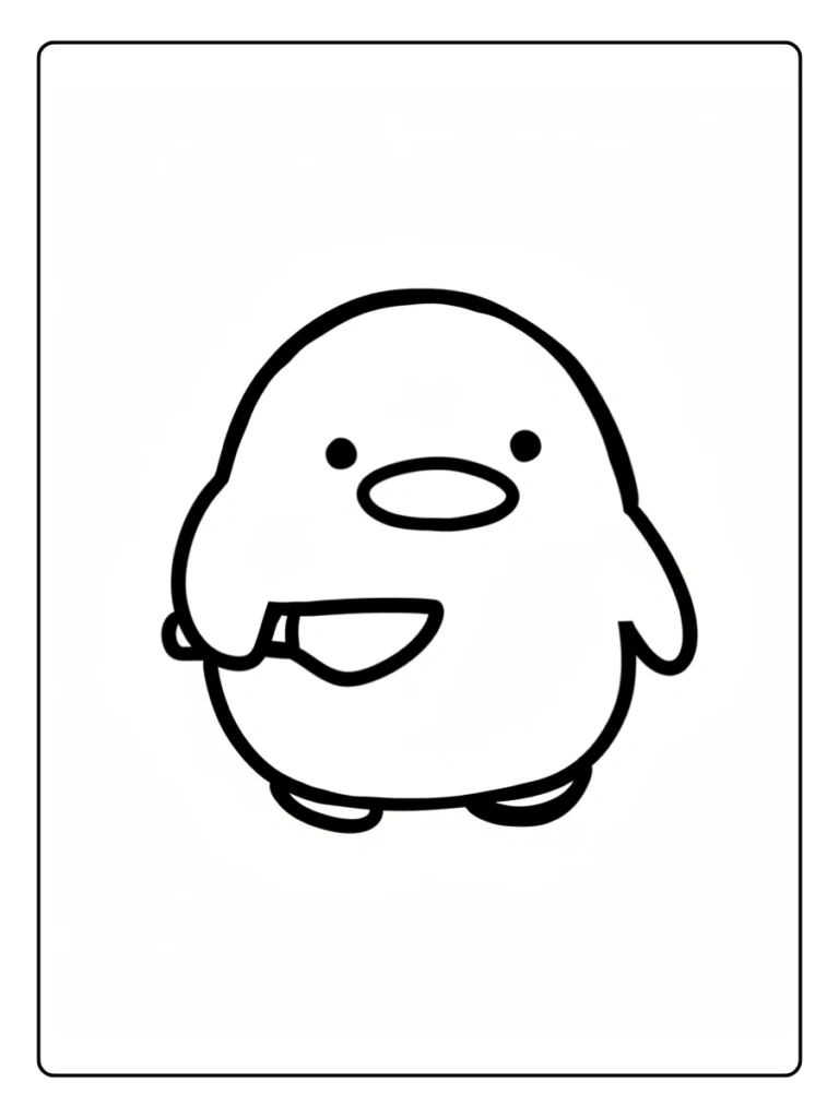 Chubby Chick Cute Animal Coloring Pages