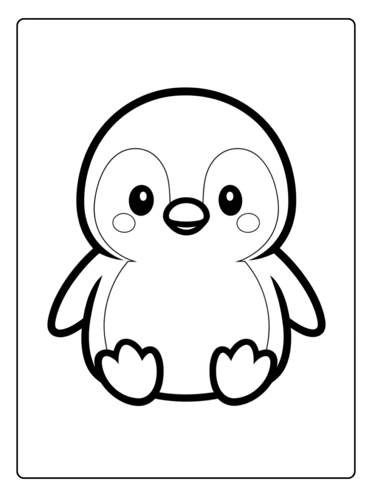 Baby Penguin Cute Animal Coloring Pages