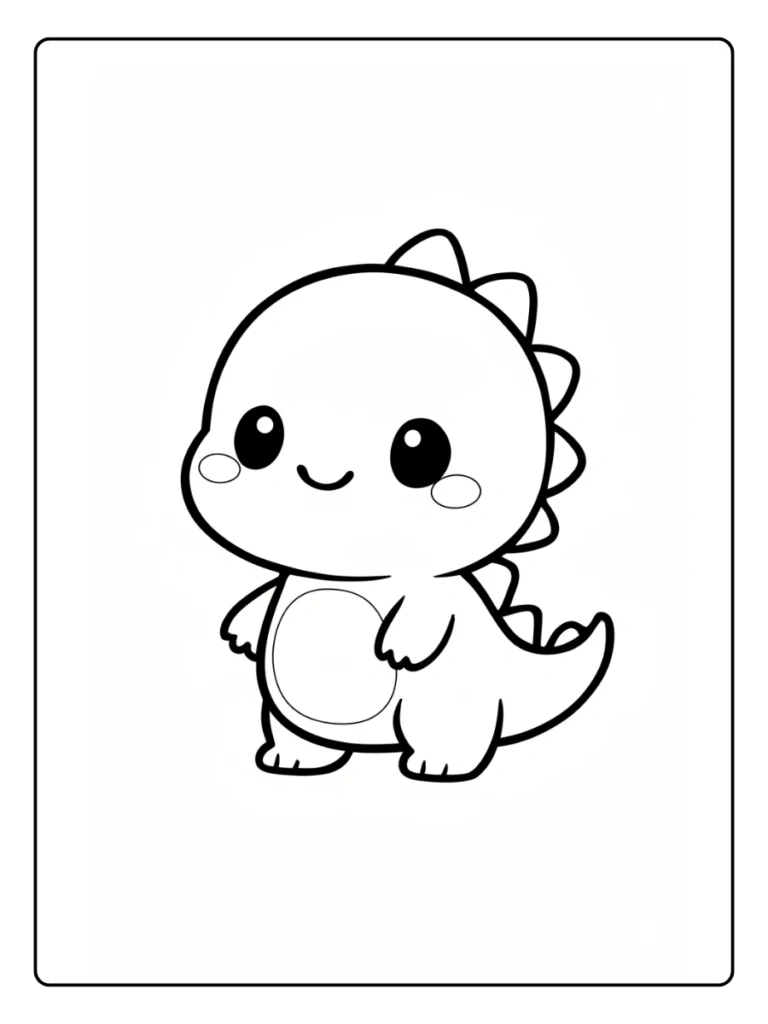 Baby Dinosaur Cute Animal Coloring Pages