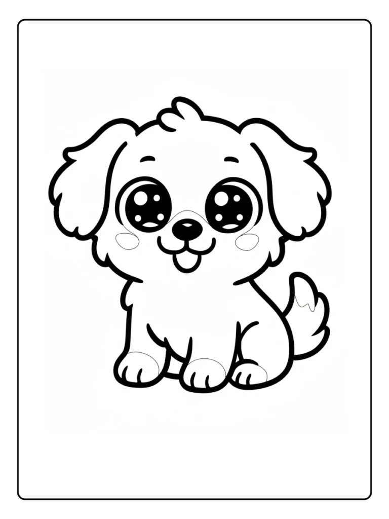 Cute Sitting Puppy Dog Coloring Pages
