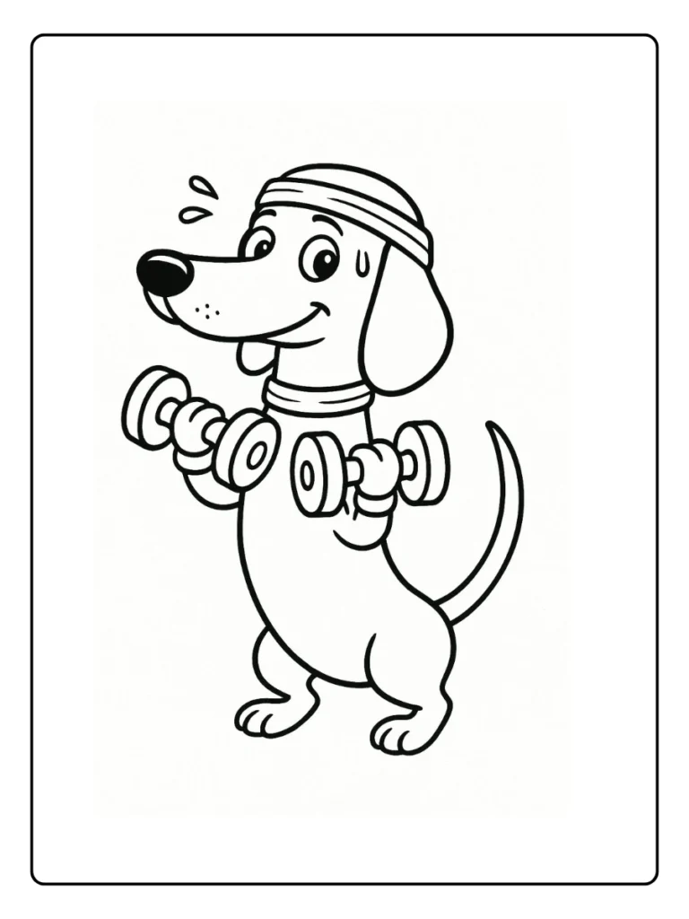 Sporty Dachshund Dog Coloring Pages