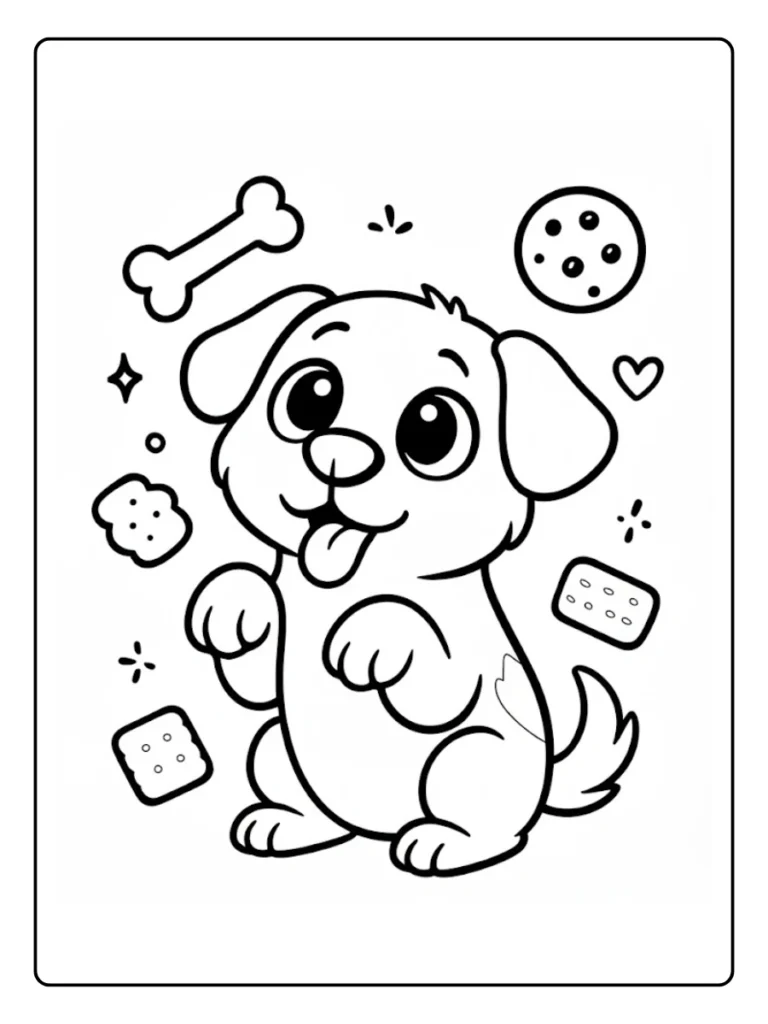 Playtime Puppy with Toys Dog Coloring Pages