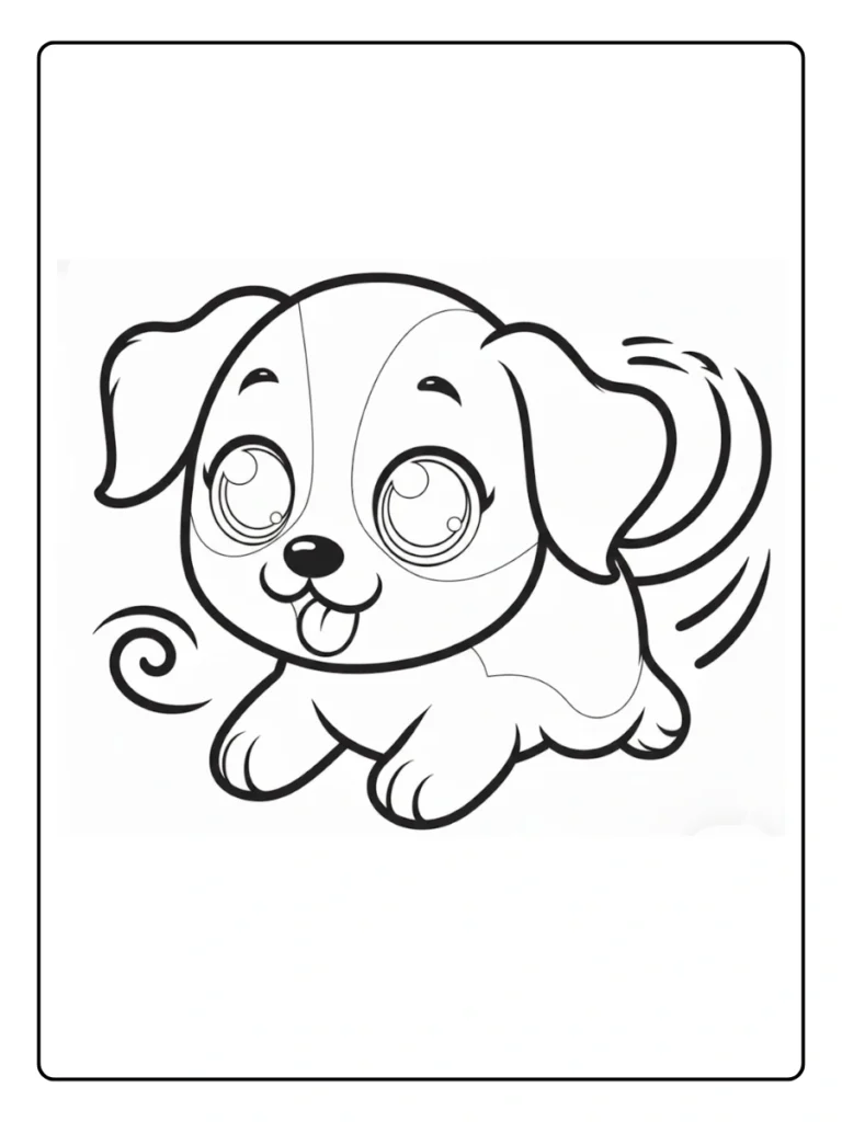 Playful Puppy Lying Down Dog Coloring Pages
