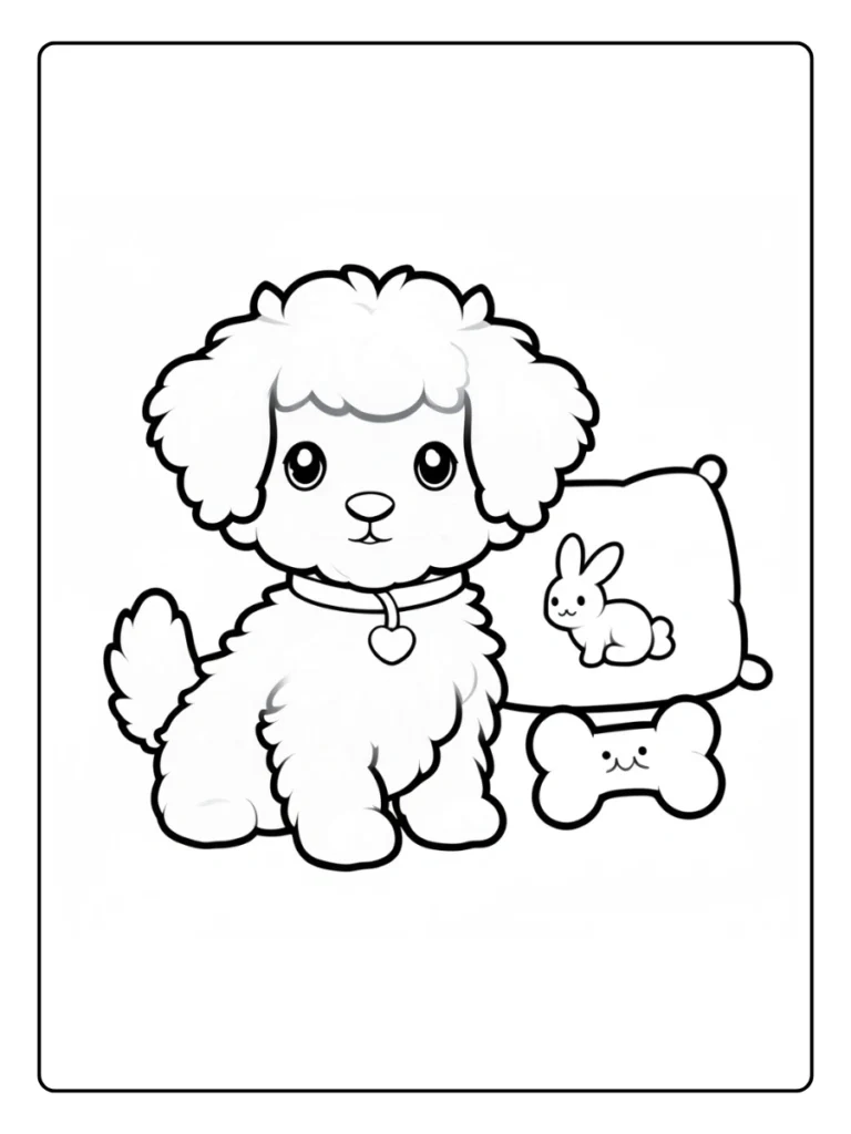 Tiny Fluffy Puppy Dog Coloring Pages
