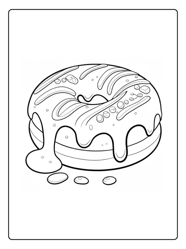 Donut Coloring Page