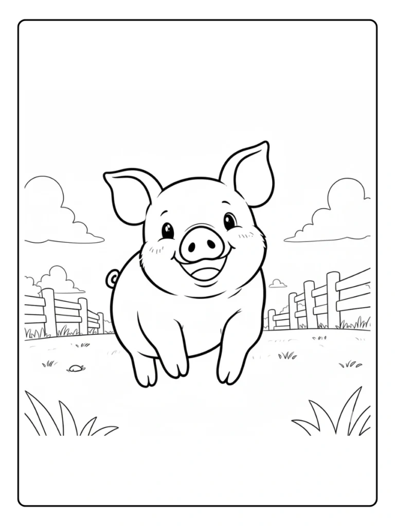 Little Piglet on the Farm Farm Animal Coloring Pages