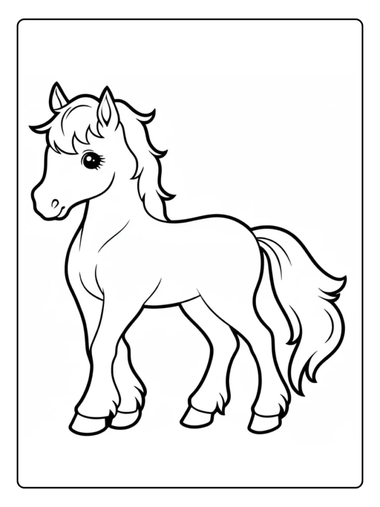 Majestic Stallion Pose Horse Coloring Pages