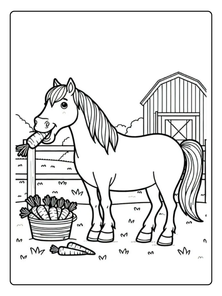 Barnyard Horse Horse Coloring Pages