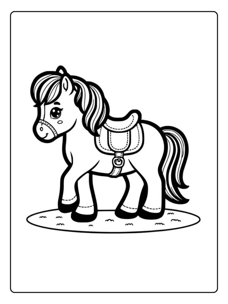 Decorated Saddle Pony Horse Coloring Pages