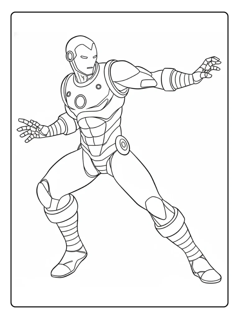 Iron Man Aiming Carefully for Attack Coloring Pages