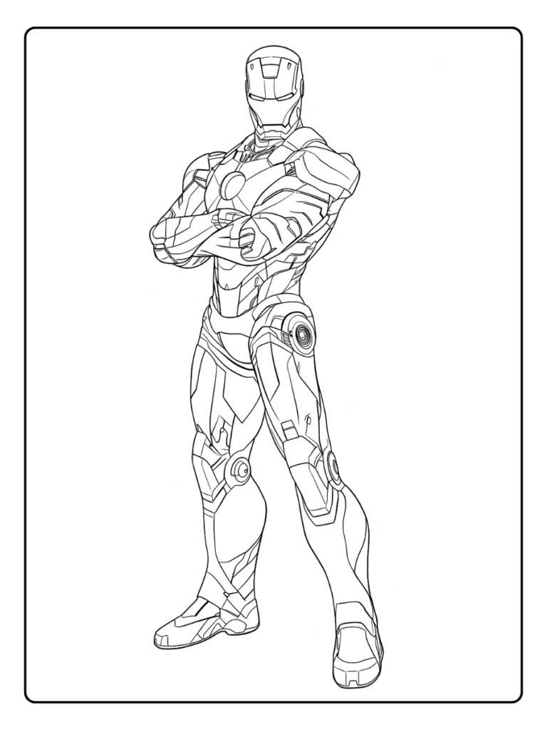 Iron Man Charging Up His Arc Reactor Coloring Pages