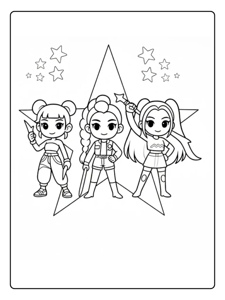 Star Stage Kpop Demon Hunters Coloring Pages