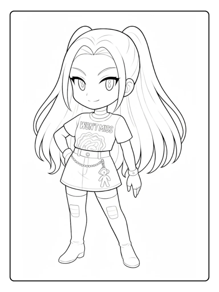 Solo Idol Pose Kpop Demon Hunters Coloring Pages