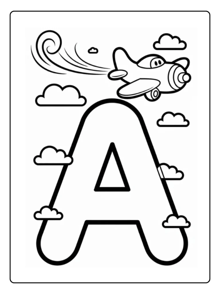 Skywriting Letter A Coloring Pages